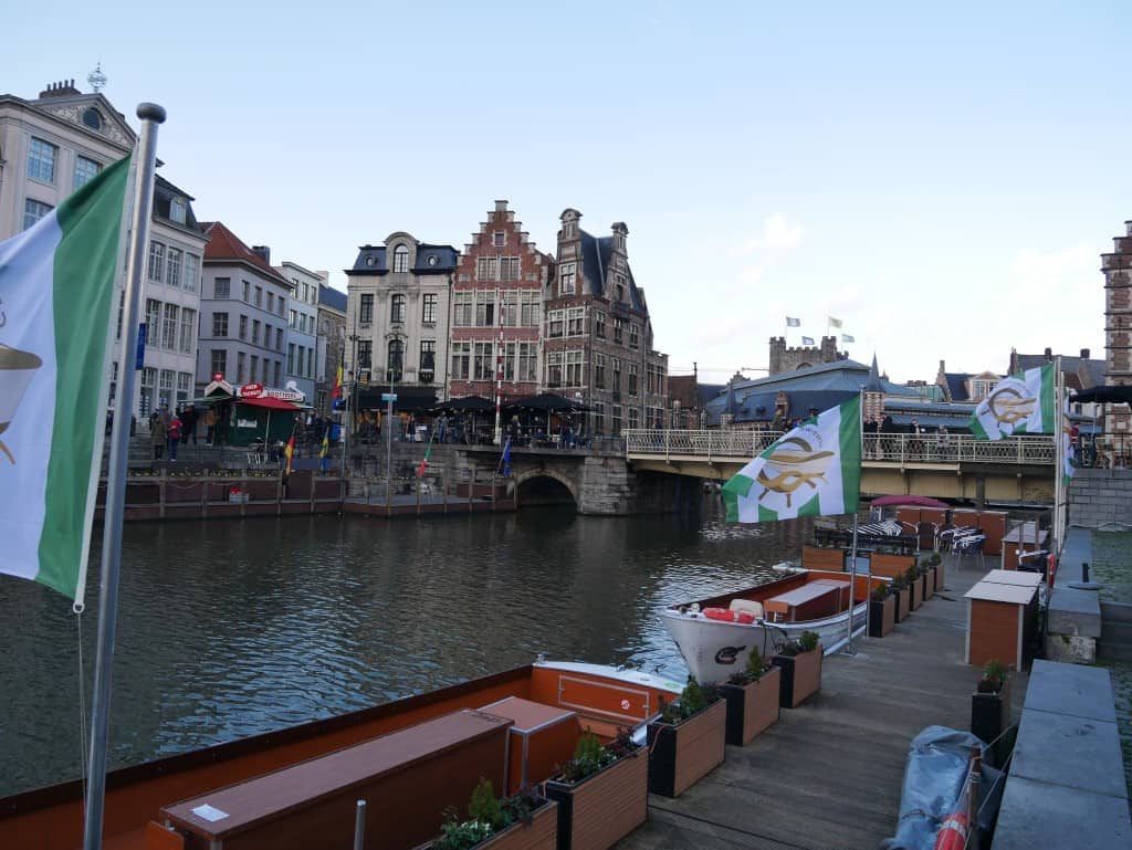 view of Ghent from the Korenlei