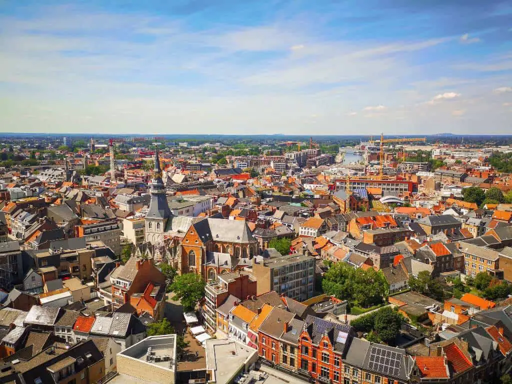 view of the houses in the centre of hasselt