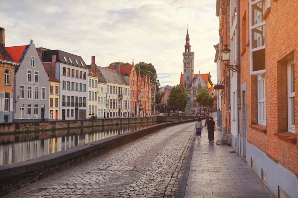 A view of the cobblestone streets in Brugges