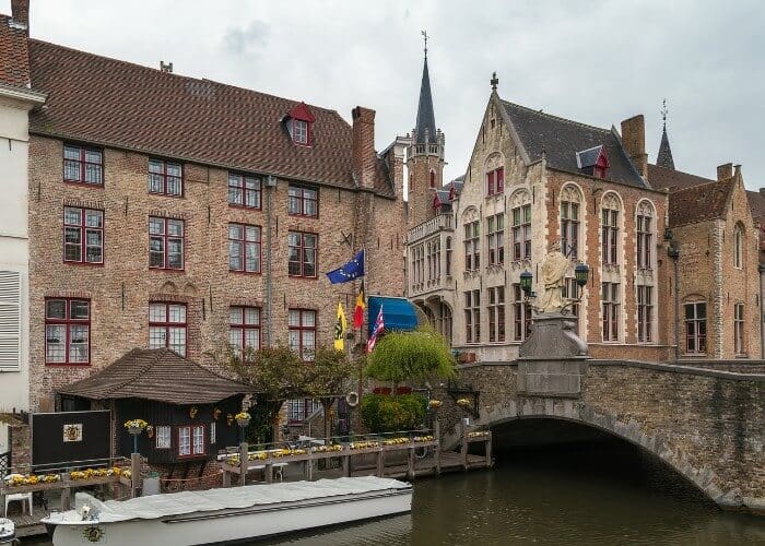 Daytime view of the canals in Brugges