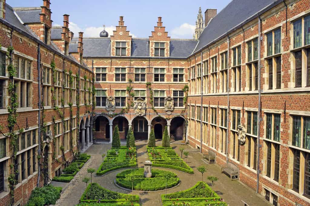 Old Plantin-Moretus printing plant and publishing house dating from the Renaissance and Baroque periods bulding in Antwerp, Belgium.