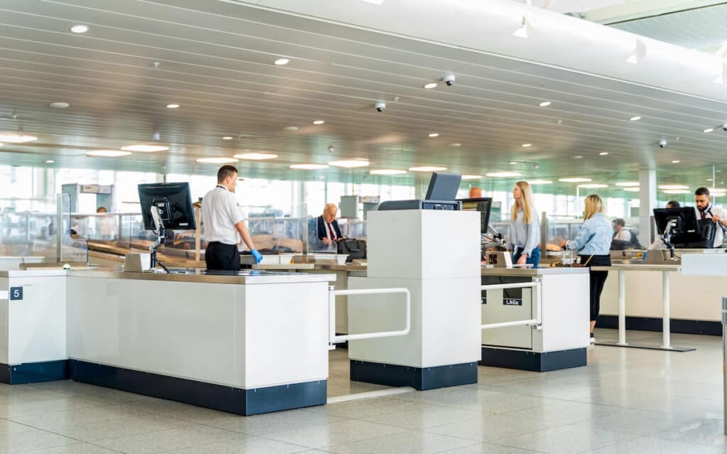 Personnels working in Brussels Airport.