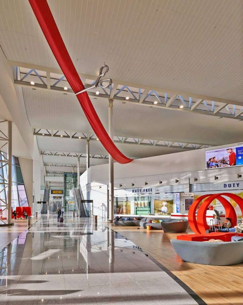 Brussels Airport with a couple of passengers.