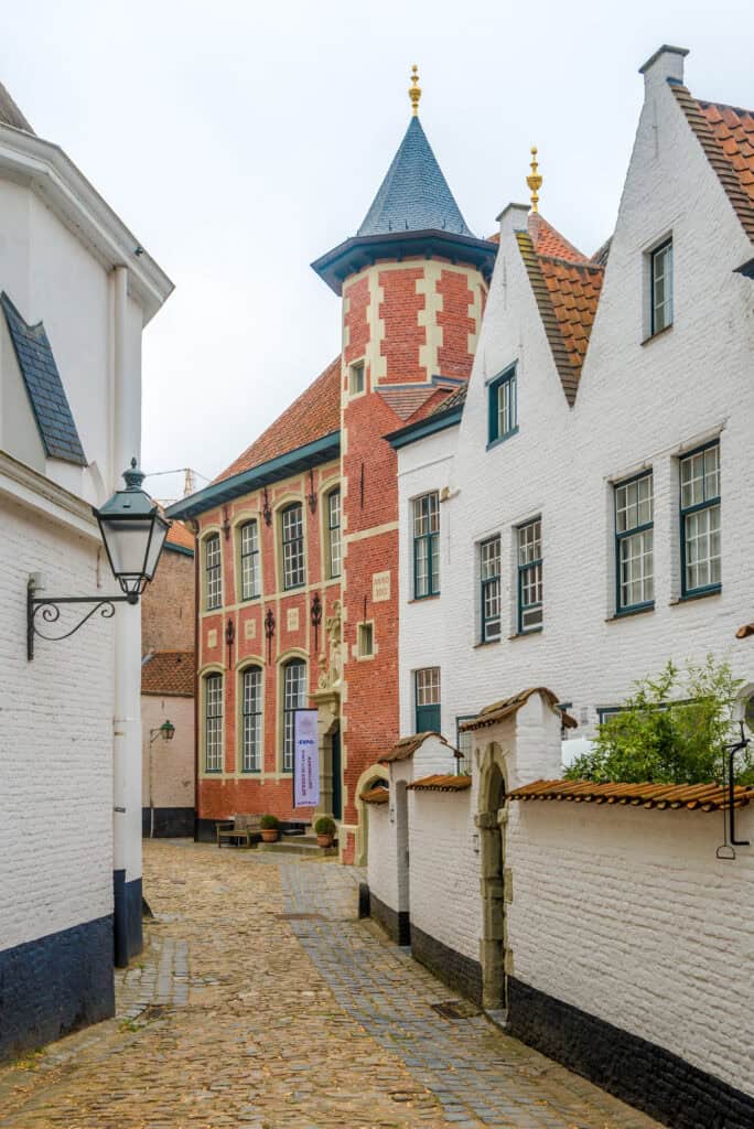 View at the buildings of Beguinages cloister in Kotrijk - Belgium