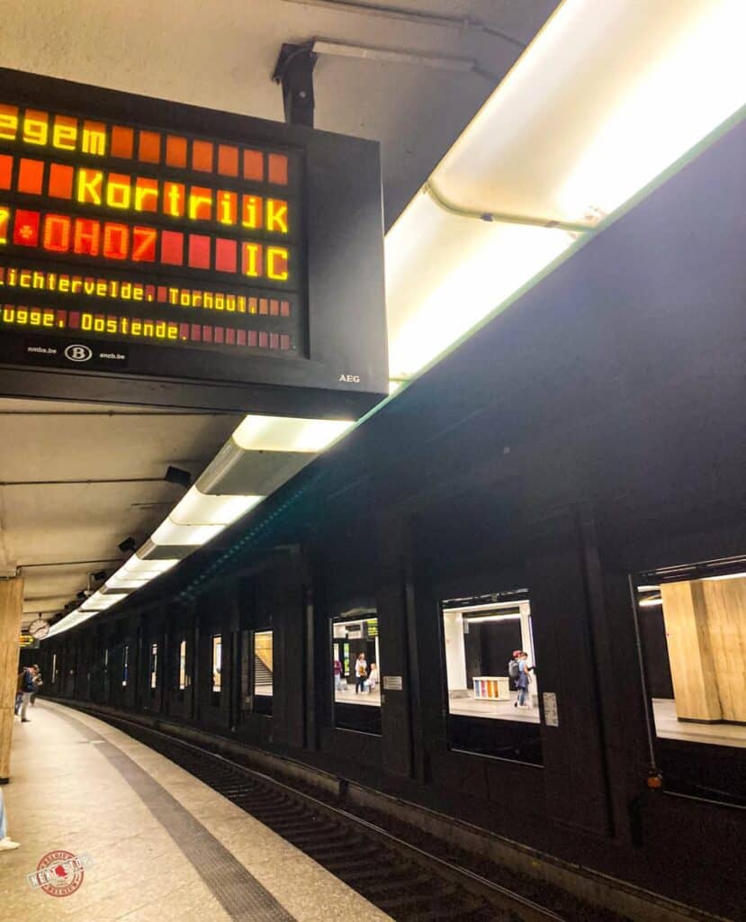 Brussels Central Station Tracks and signage.