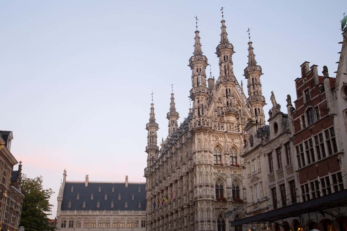 An ornate and very detailed gothic building with 6 small towers.
