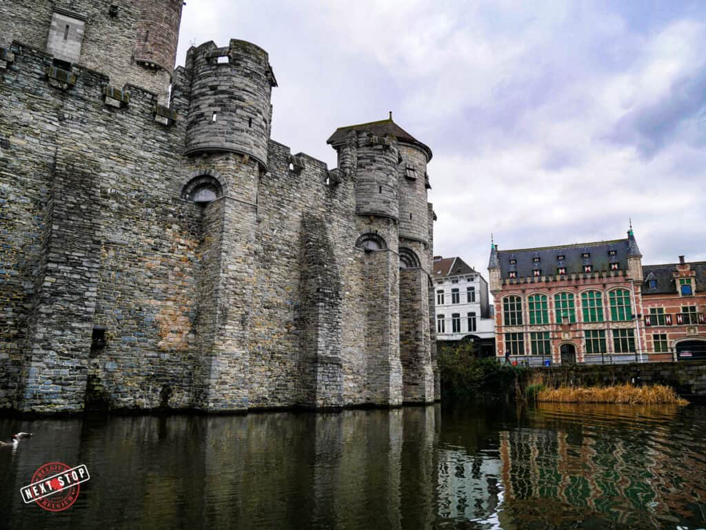 A part of Gravensteen Castle as seen from the river.