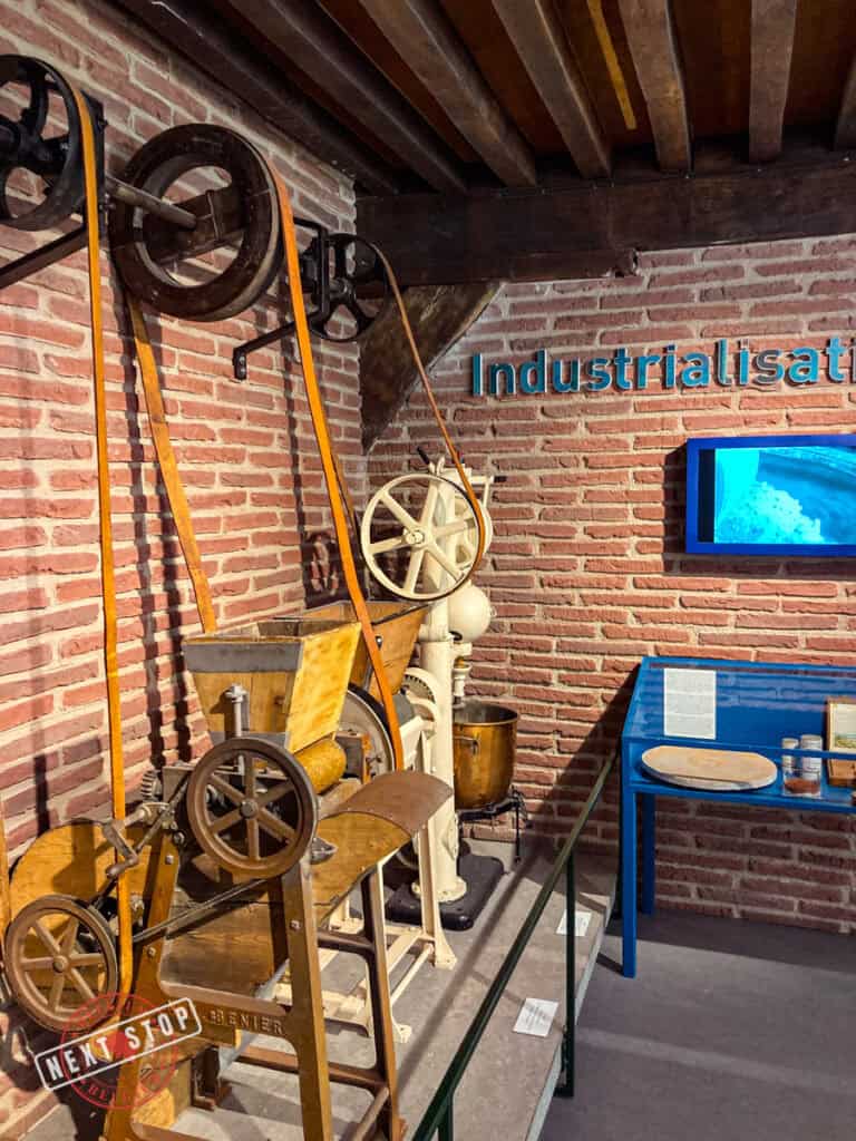 Vintage chocolate-making machines.