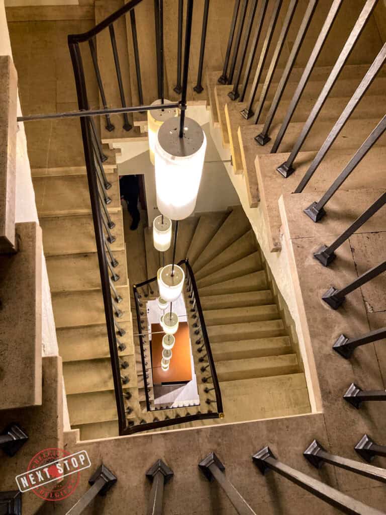 Narrow stairs in Choco-Story Museum.