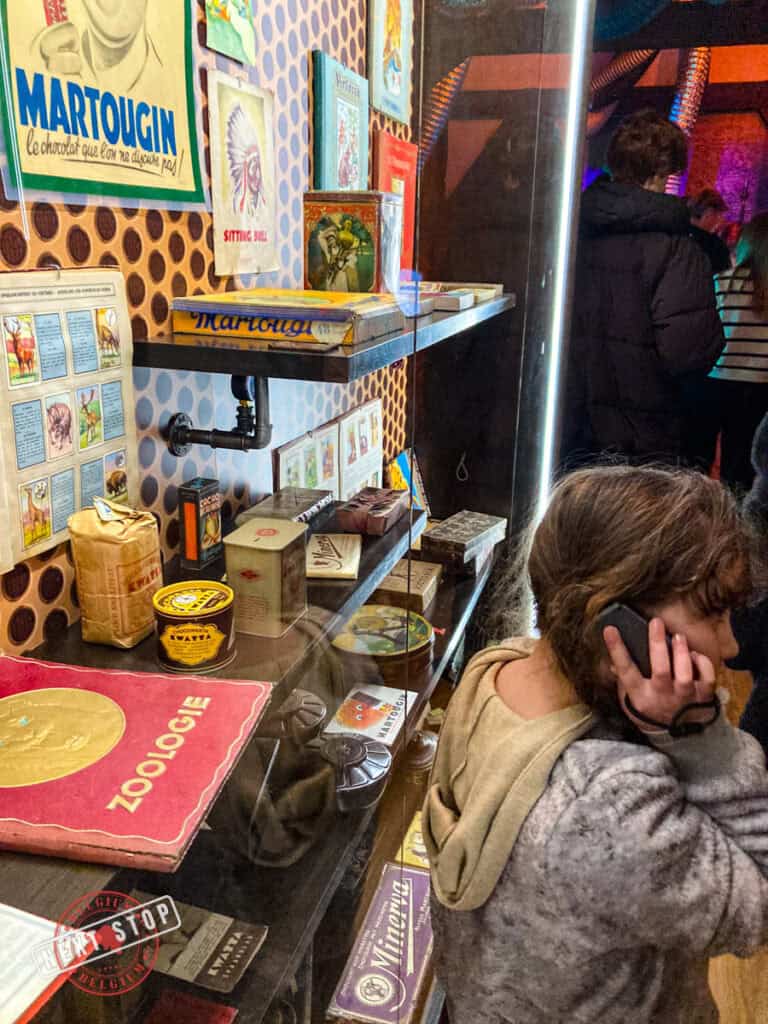 My daughter near the vintage displays.