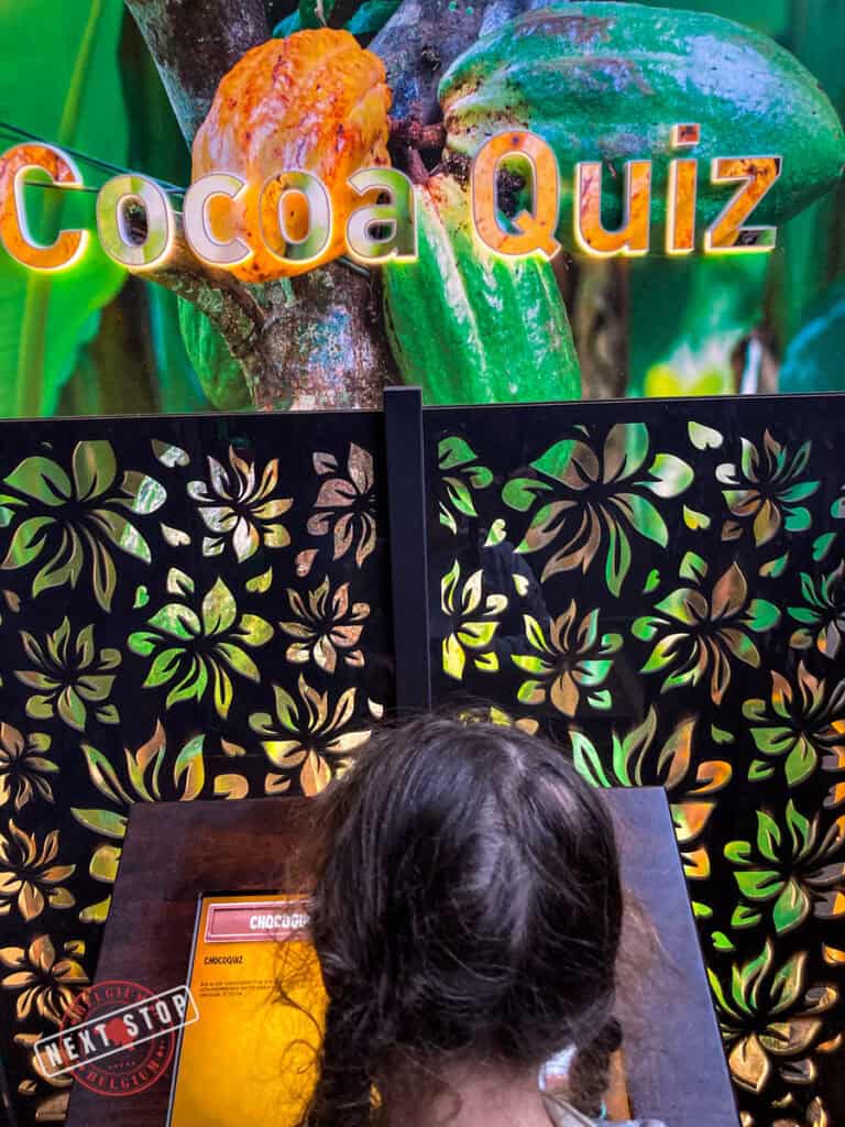 Cocoa Quiz station in the museum.