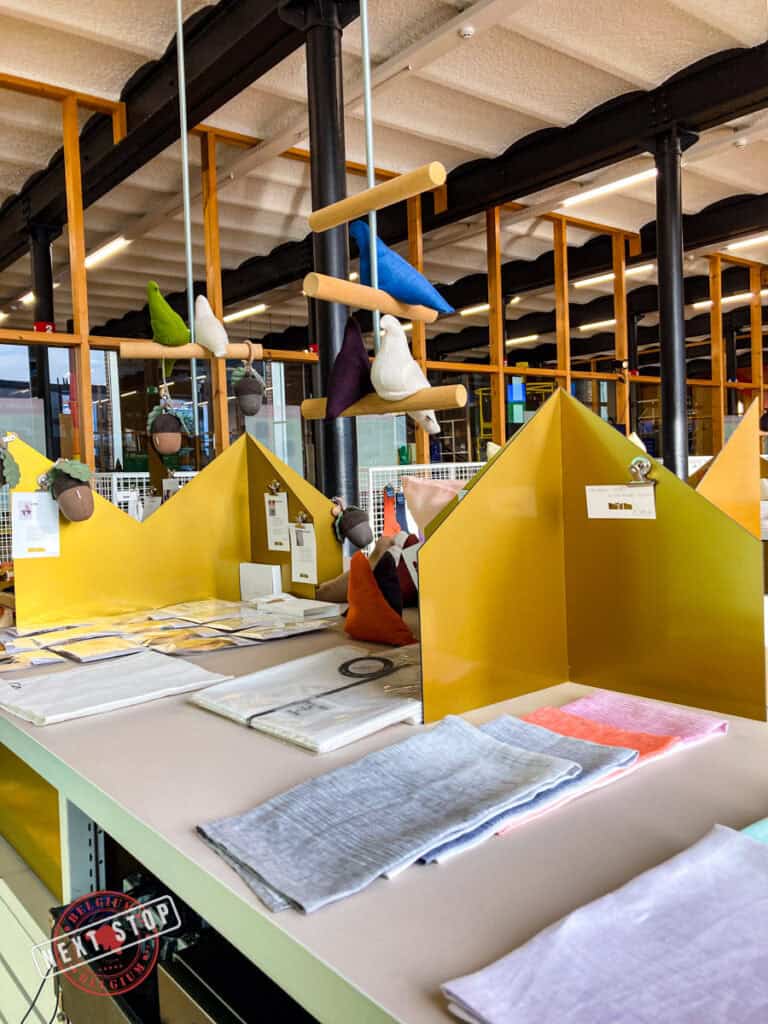 Products from the Texture Museum shop in Kortrijk.