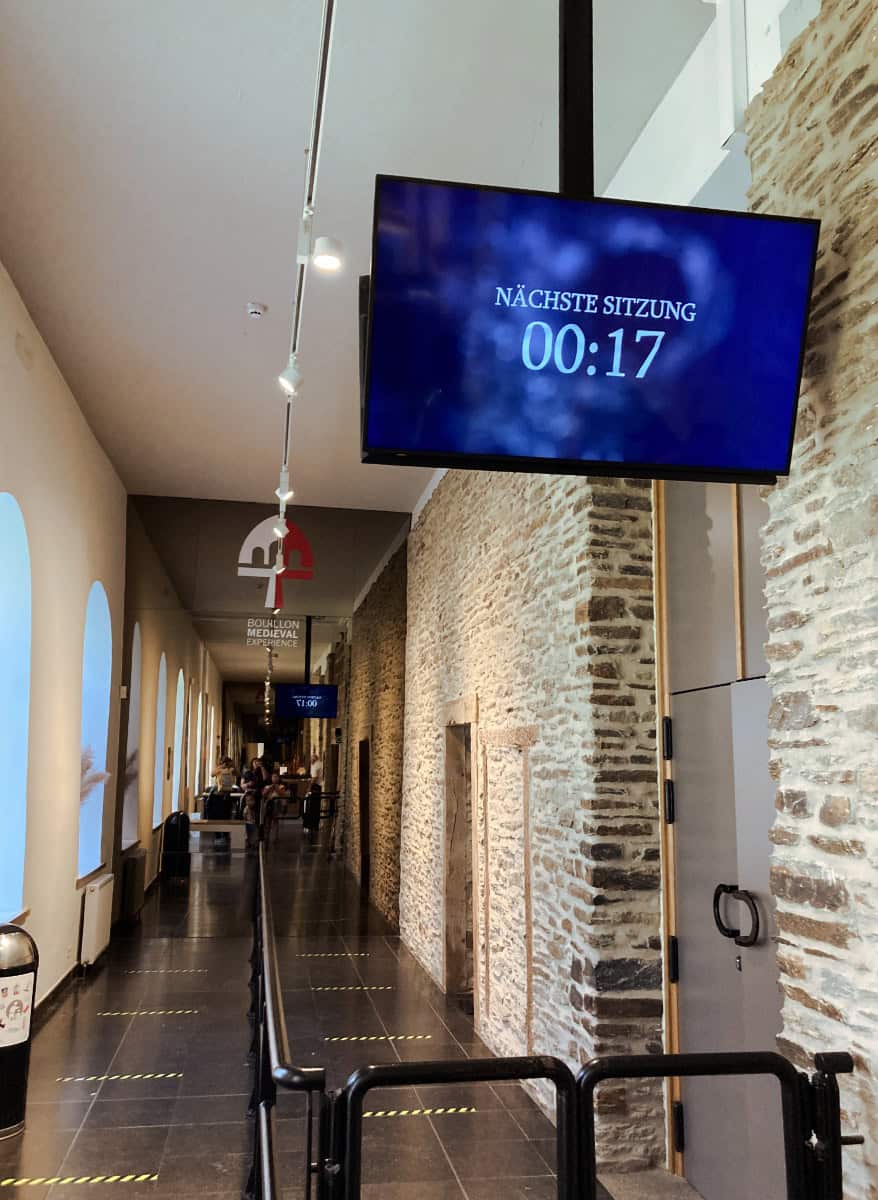 Indoor hallway of the Archeoscope in Bouillon.